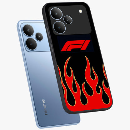 Fire F11 Glass Case displayed in angled mockup highlighting bold fire inspired graphic with energetic aesthetic style.