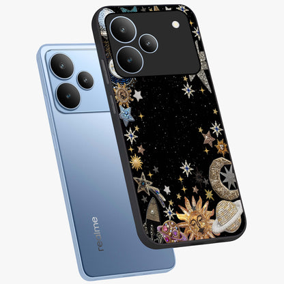 Galactic Jewel Stars Glass Case displayed in angled mockup highlighting shining celestial star design with cosmic aesthetic style.