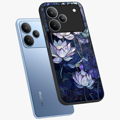 Gloss Petal Rush Glass Case displayed in angled mockup highlighting vibrant petal design with elegant floral aesthetic.