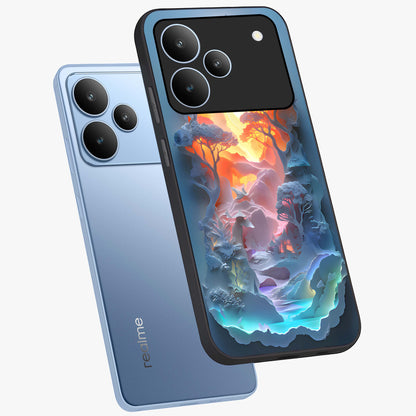Glow Forest Portal Glass Case displayed in angled mockup highlighting mystical forest design with magical glowing aesthetic.