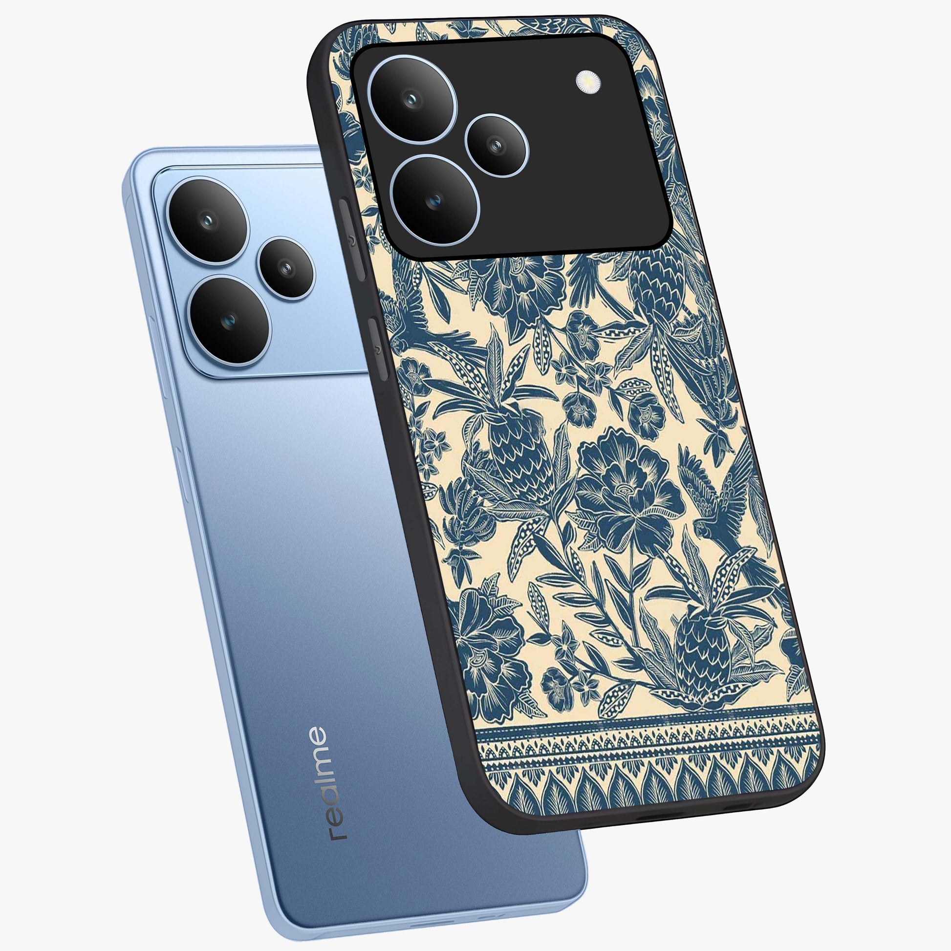 Heirloom Wild Bloom Glass Case displayed in angled mockup highlighting botanical bloom design with classic aesthetic style.