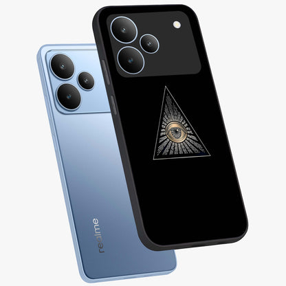 Illuminati Evil Glass Case displayed in angled mockup highlighting dark occult inspired design with bold aesthetic style.