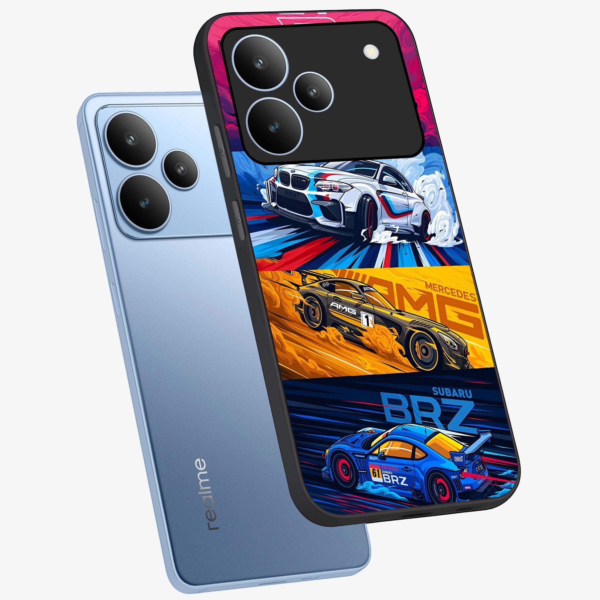 JDM Sports Car Glass Case displayed in angled mockup highlighting sleek Japanese racing car design with automotive aesthetic.