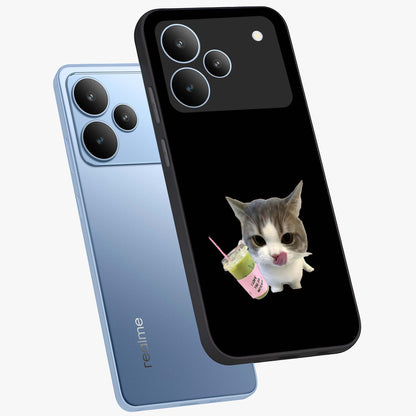 Matcha Cat Style Glass Case displayed in angled mockup highlighting playful feline design with pastel matcha aesthetic.