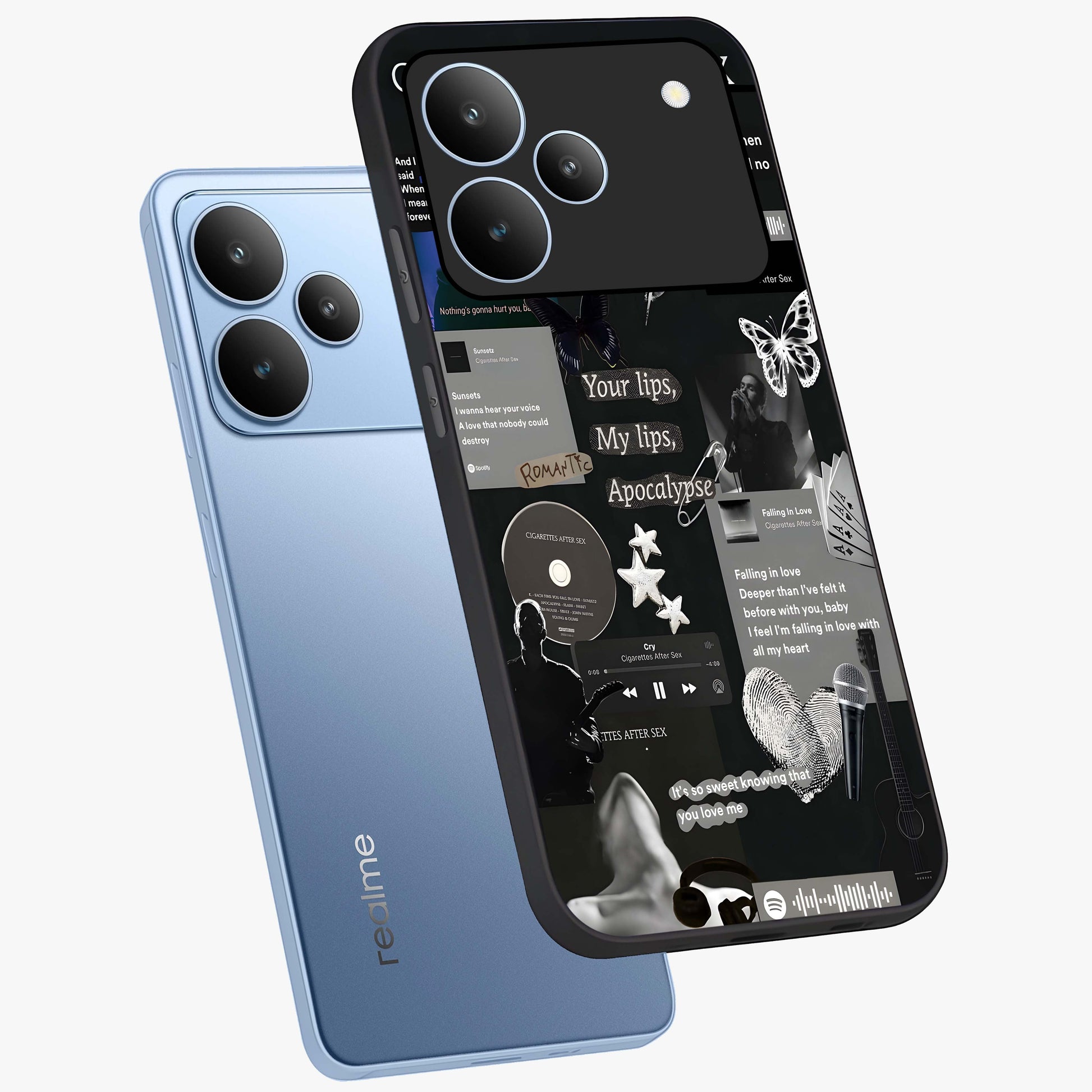 Midnight Love Echo Glass Case displayed in angled mockup highlighting elegant love inspired design with deep aesthetic style.