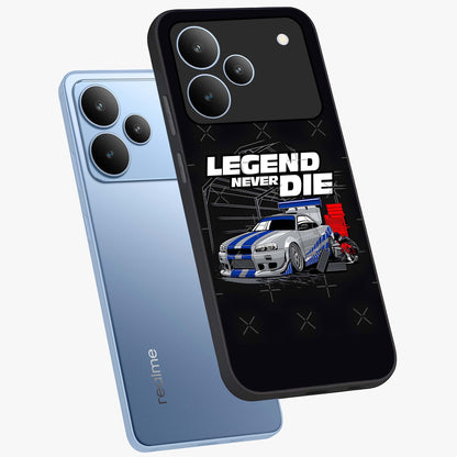 Midnight Racing Legacy Glass Case displayed in angled mockup highlighting dynamic automotive design with bold midnight aesthetic.