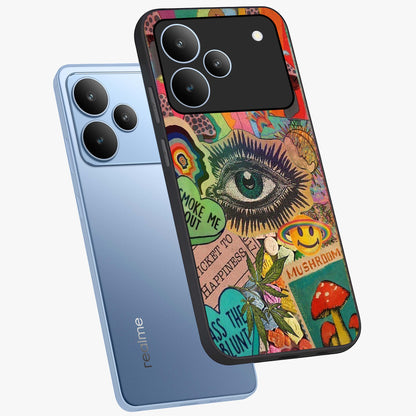 Mystic Eye Wonderland Glass Case displayed in angled mockup highlighting magical eye illustration with dreamy aesthetic.