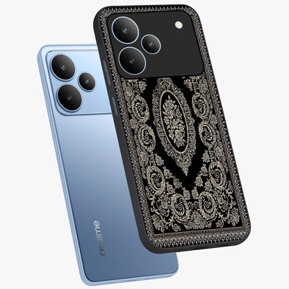 Noir Bloom Elegance Glass Case displayed in angled mockup highlighting refined flower design with stylish noir aesthetic.