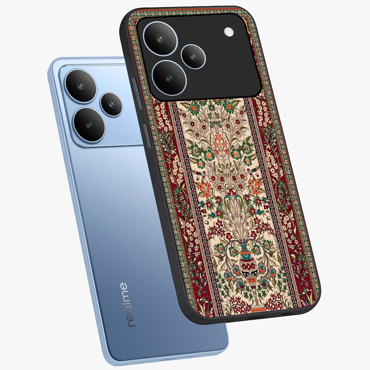 Persian Inspired Glass Case displayed in angled mockup highlighting intricate traditional design with elegant cultural aesthetic.