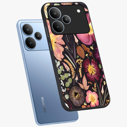 Petal Dream Tapestry Glass Case displayed in angled mockup highlighting decorative petal pattern with elegant botanical aesthetic.