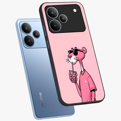 Pink Panther Glass Case displayed in angled mockup highlighting playful cartoon character design with vibrant pink aesthetic.