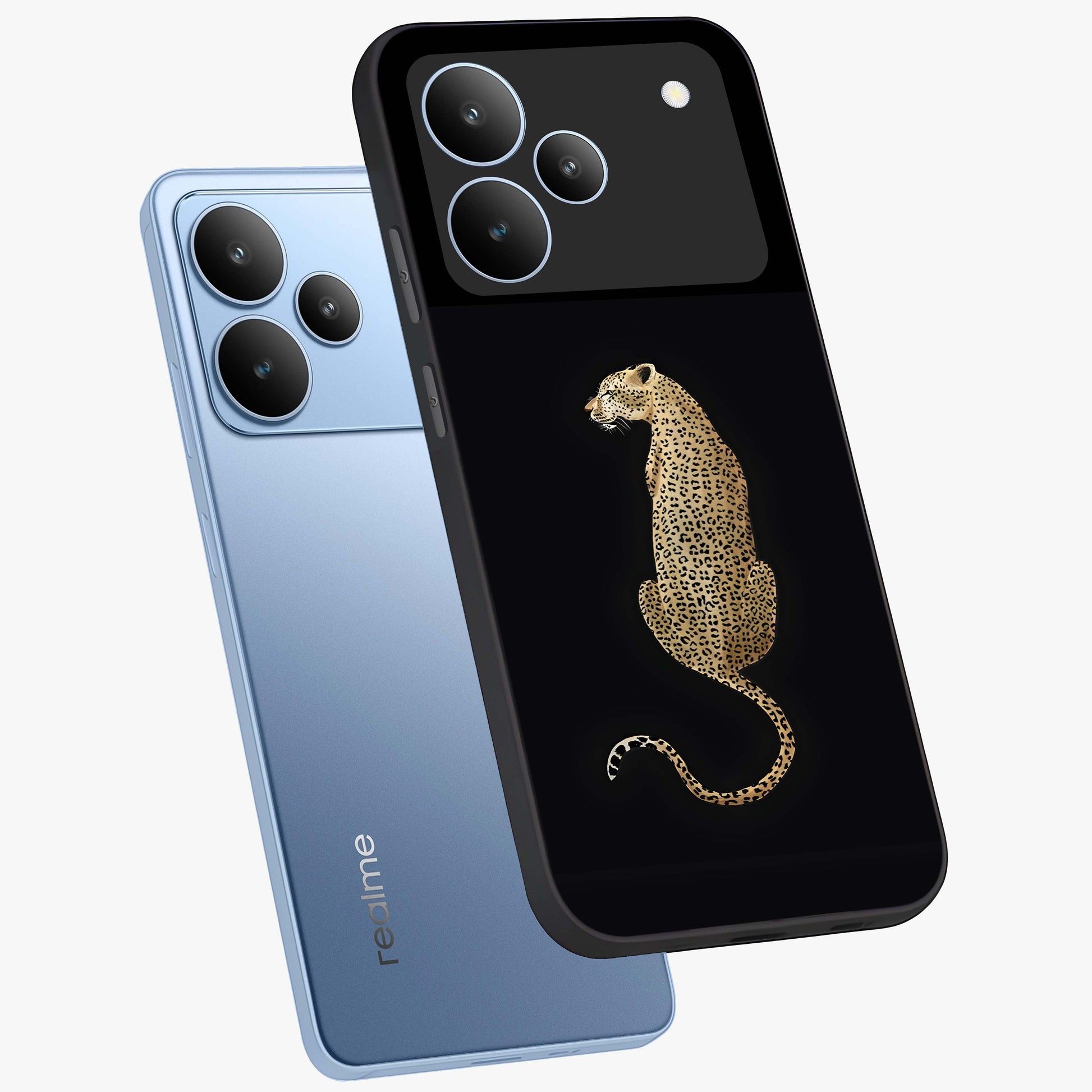 Regal Leopard Glass Case displayed in angled mockup highlighting powerful animal illustration with stylish wild aesthetic.