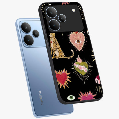 Sacred Jungle Heart Glass Case displayed in angled mockup highlighting lush tropical design with natural aesthetic style.