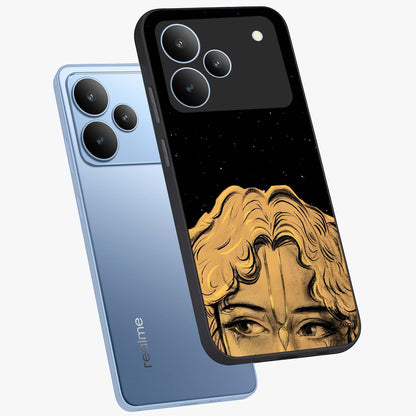 Shri Krishna Art Glass Case displayed in angled mockup highlighting spiritual Krishna illustration with divine aesthetic.