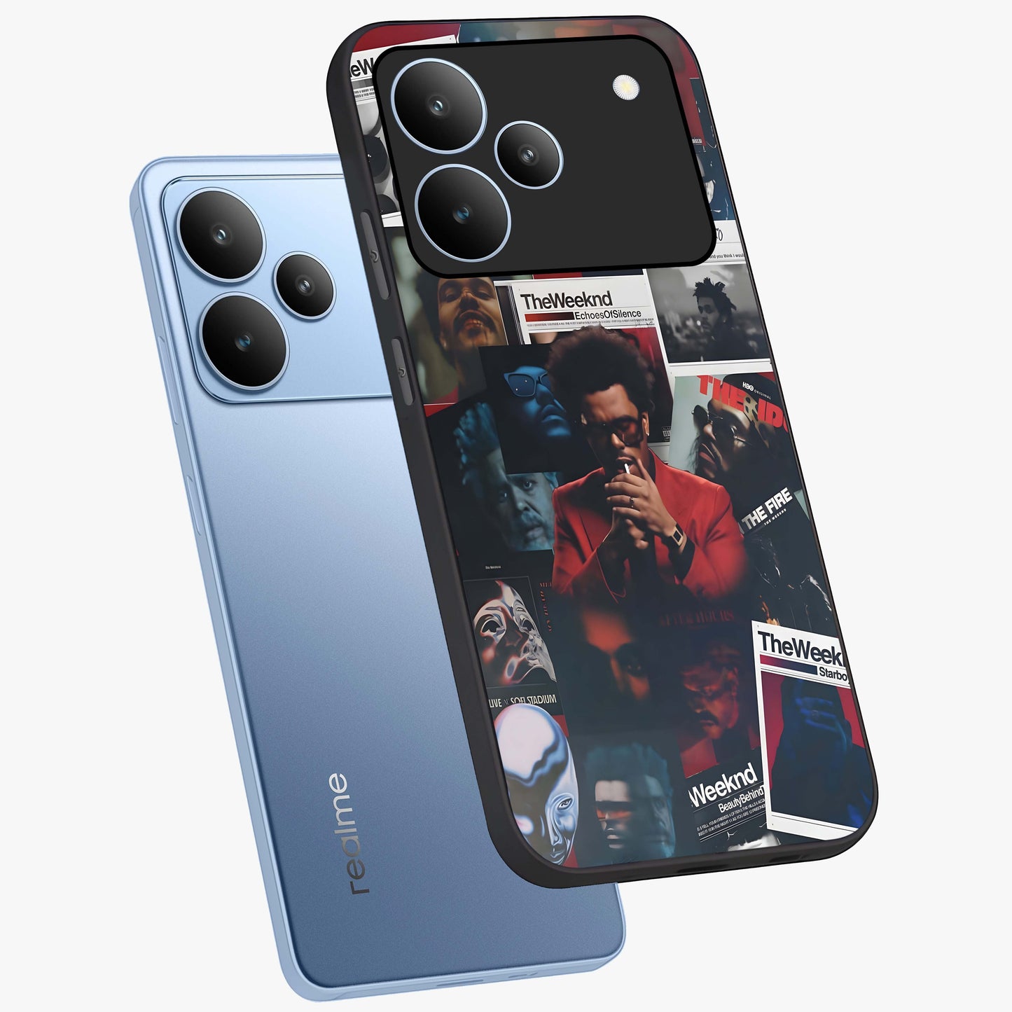 The Weeknd Glass Case displayed in angled mockup highlighting stylish pop culture inspired design with modern aesthetic.