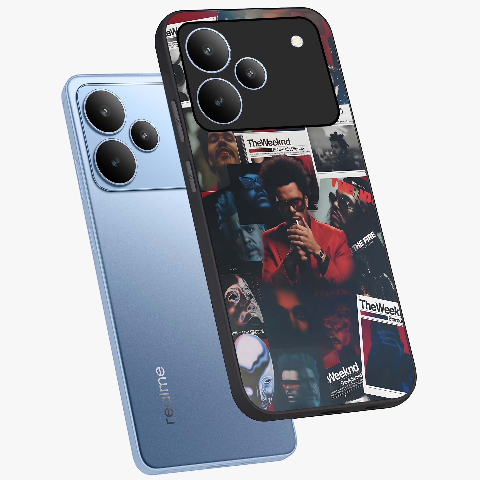The Weeknd Glass Case displayed in angled mockup highlighting stylish pop culture inspired design with modern aesthetic.