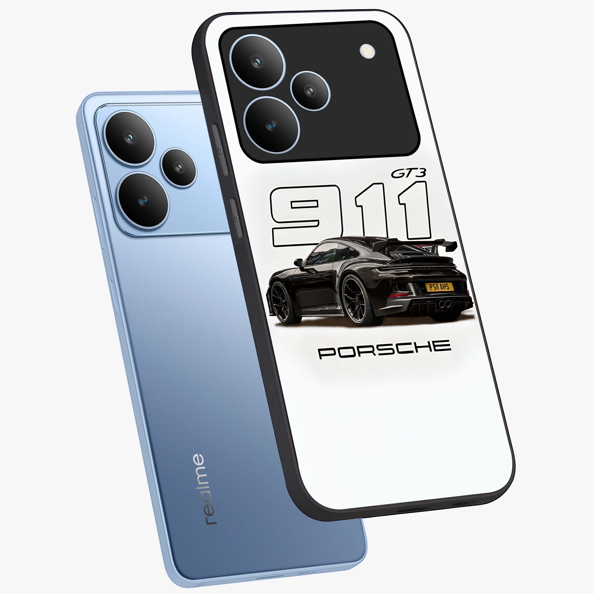 Turbo Legacy Icon Glass Case displayed in angled mockup highlighting dynamic automotive design with performance aesthetic.