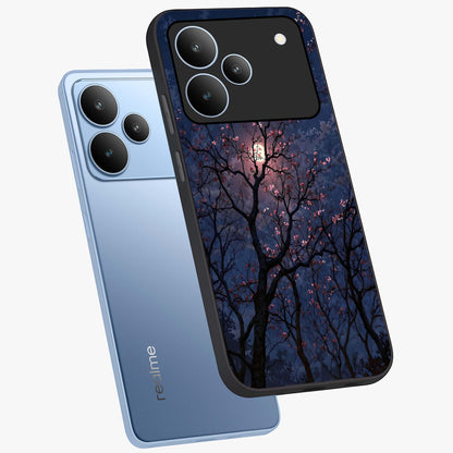 Twilight Sakura Serenade Glass Case displayed in angled mockup highlighting delicate sakura flower design with dreamy aesthetic.