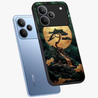 Zen Moon Rise Glass Case displayed in angled mockup highlighting peaceful lunar design with zen aesthetic style.