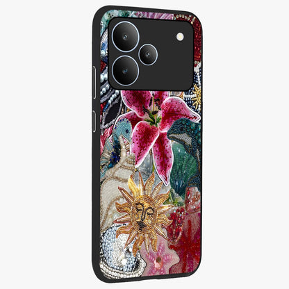 Beaded Garden Fantasy Glass Case upright view showcasing whimsical garden aesthetic with artistic bead details.