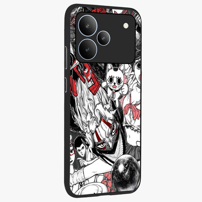 Crimson Chaos Panel Glass Case upright view showcasing intense crimson artwork with dramatic aesthetic style.