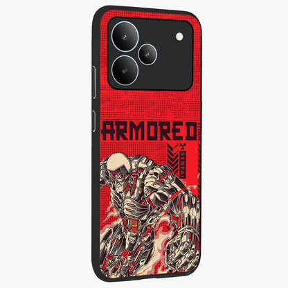 Crimson Mecha Titan Glass Case upright view showcasing dynamic robotic titan design with sci-fi inspired theme.