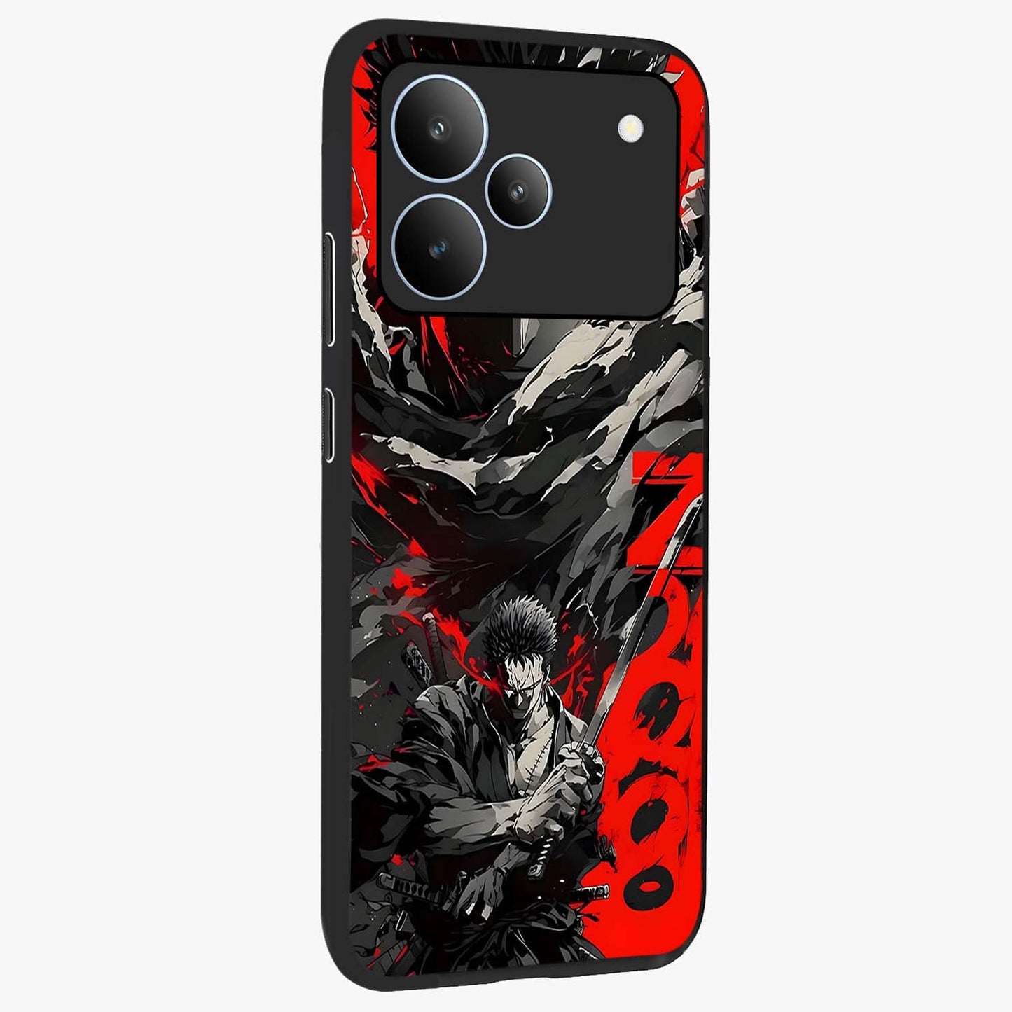 Demon Sword Resolve Glass Case upright view showcasing dramatic warrior artwork with intense battle theme.