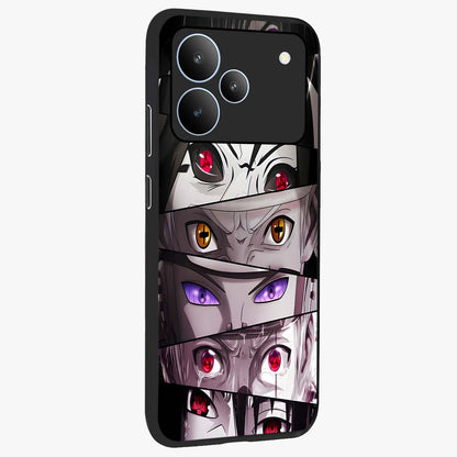 Eyes of Destiny Glass Case upright view showcasing symbolic eye artwork with dramatic artistic theme.