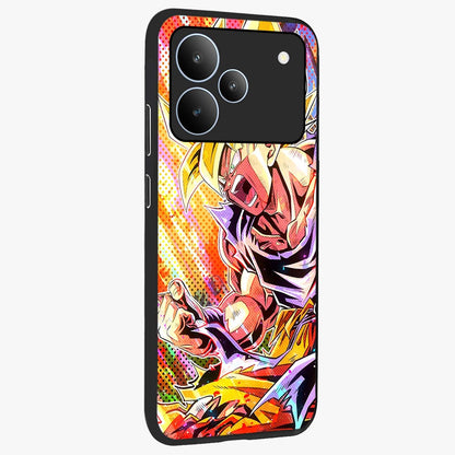 Firing Goku Glass Case upright view showcasing energetic anime artwork with bold warrior theme.