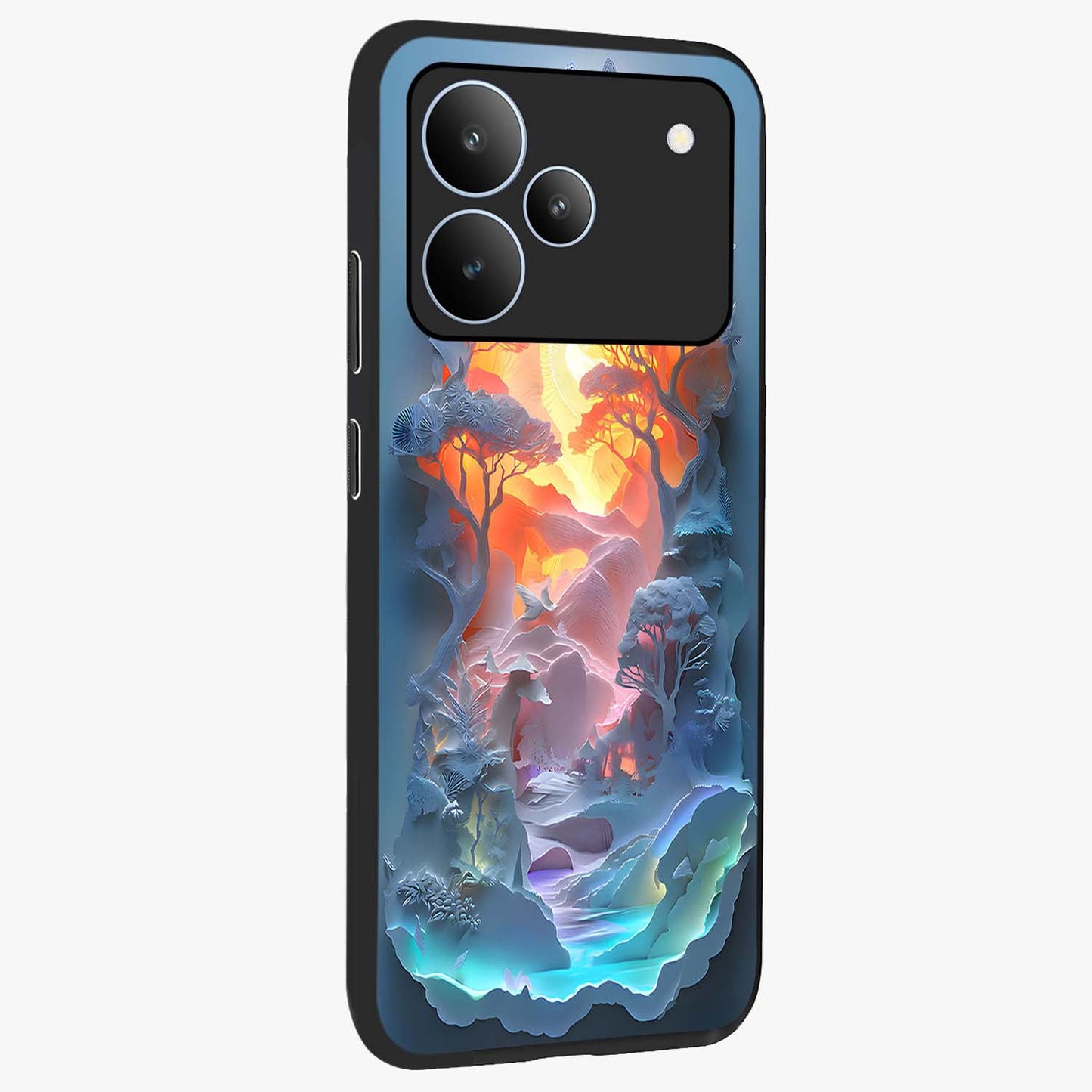 Glow Forest Portal Glass Case upright view showcasing enchanted forest portal artwork with fantasy nature theme.