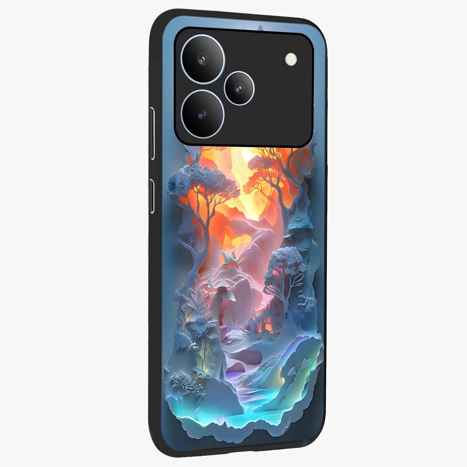 Glow Forest Portal Glass Case upright view showcasing enchanted forest portal artwork with fantasy nature theme.