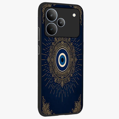 Golden Celestial Charm Glass Case upright view showcasing radiant celestial artwork with elegant golden theme.