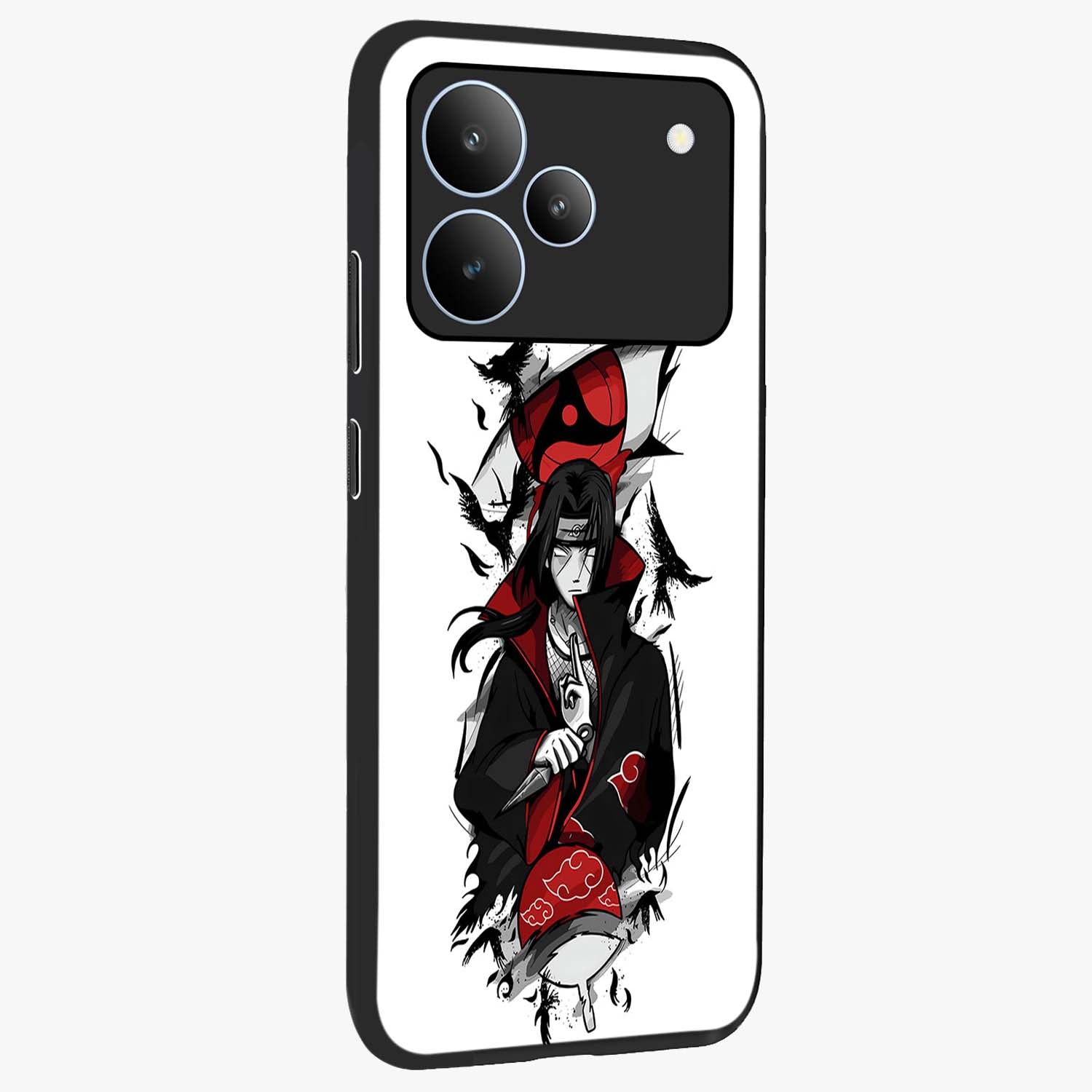 Itachi Limited Edition Naruto Anime Glass Case upright view showcasing intense anime artwork with powerful character theme.