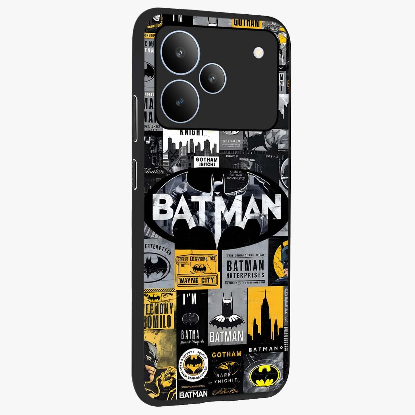 Knight Gotham Rise Glass Case upright view showcasing bold vigilante themed artwork with gothic city vibe.
