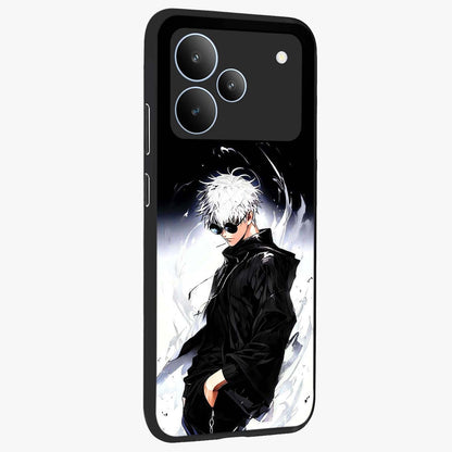 Limitless Shadow King Glass Case upright view showcasing bold shadow warrior artwork with epic fantasy theme.