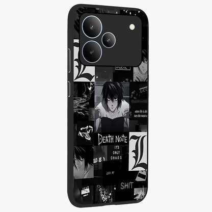 Midnight Chaos Mind Glass Case upright view showcasing expressive abstract artwork with bold dark theme.