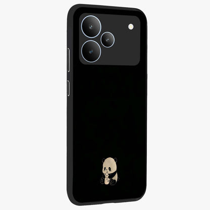Midnight Panda Love Glass Case upright view showcasing charming panda artwork with playful romantic theme.