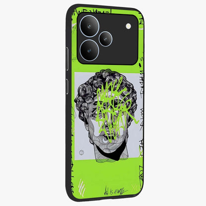 Neo Graffiti Rebellion Glass Case upright view showcasing colorful graffiti artwork with bold modern street style.