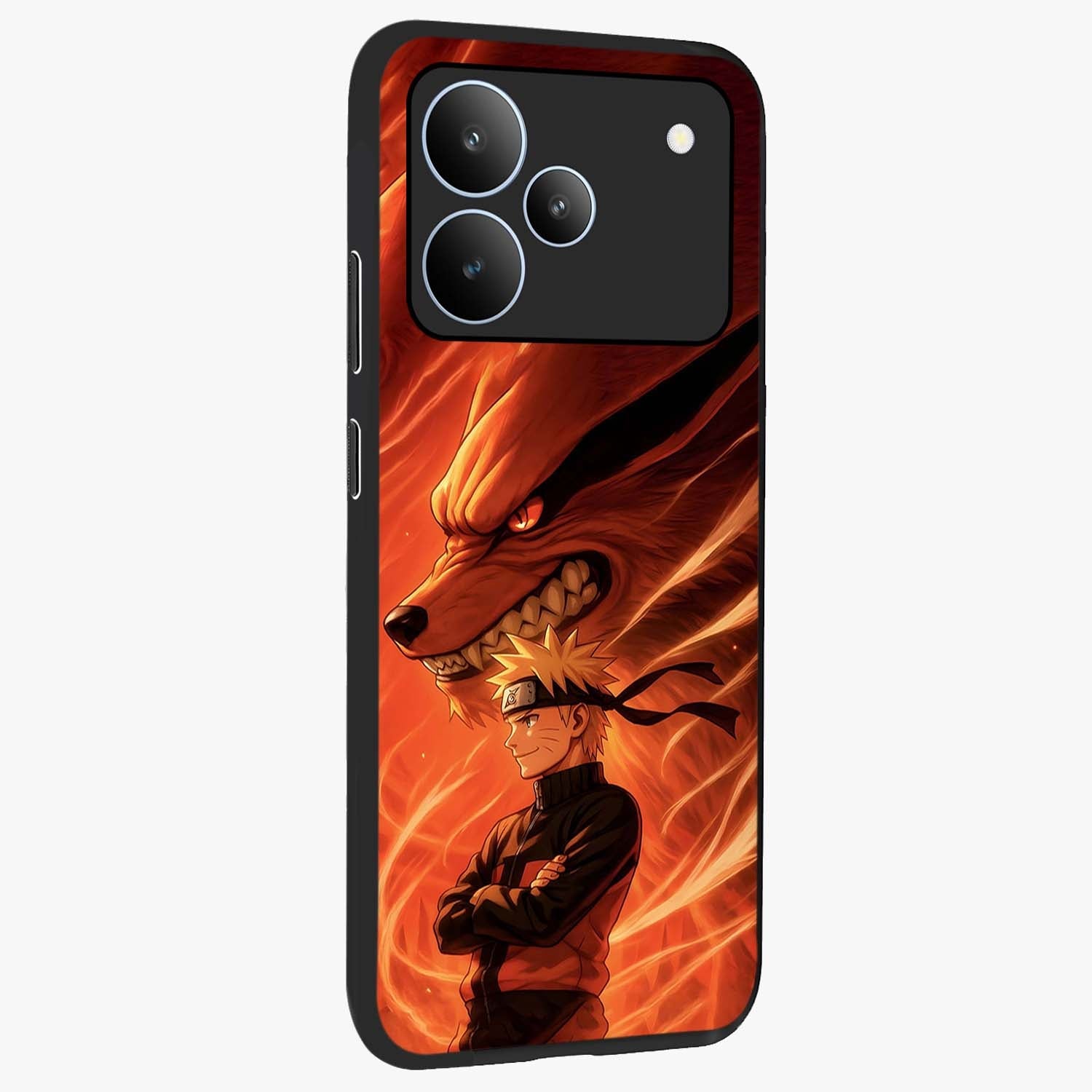 Nine Tails Legacy Glass Case upright view showcasing dramatic nine-tails artwork with intense anime themed design.