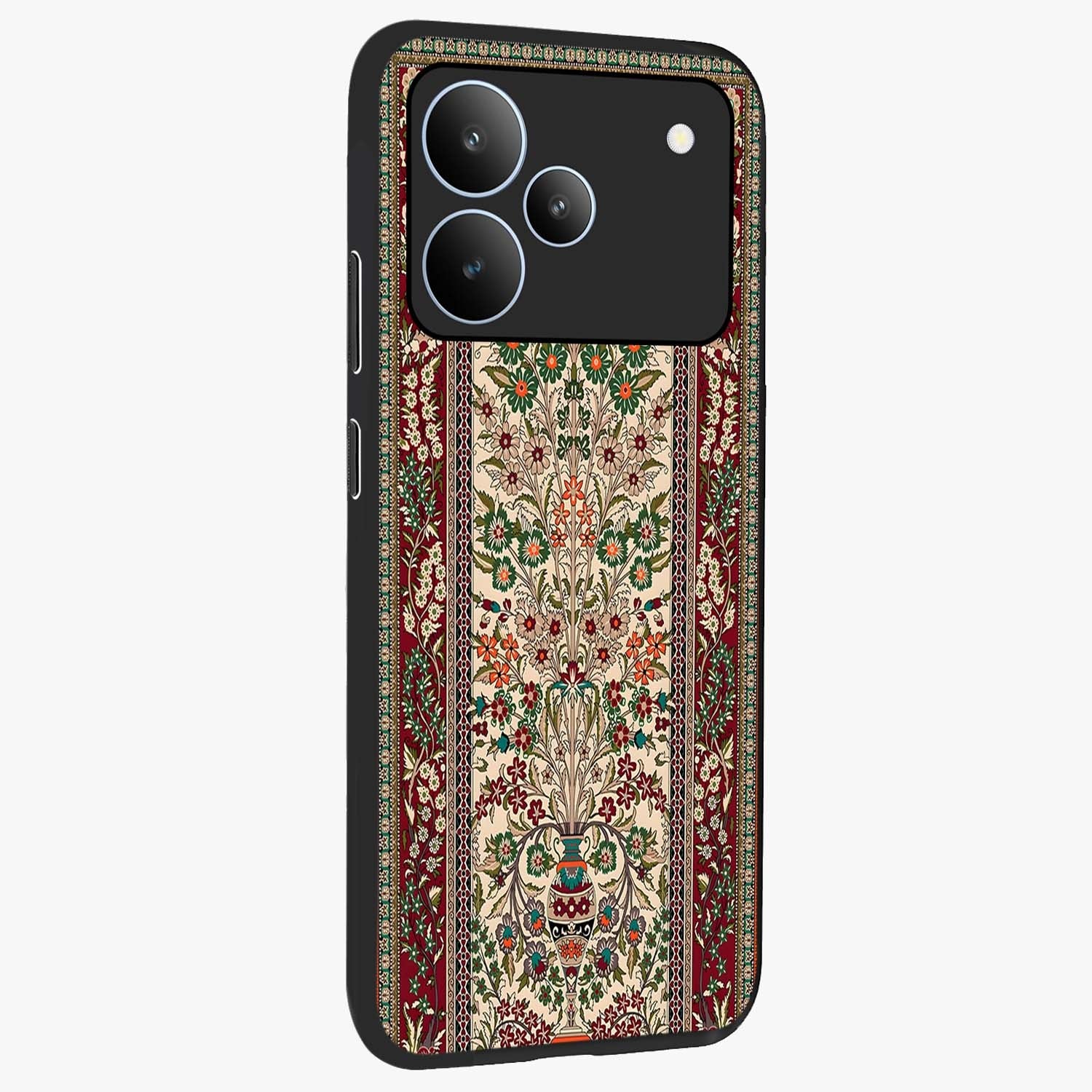 Persian Inspired Glass Case upright view showcasing decorative Persian artwork with rich heritage theme.