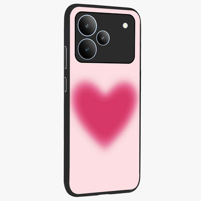 Pink Aura Heart Glass Case upright view showcasing romantic heart artwork with soft pastel theme.