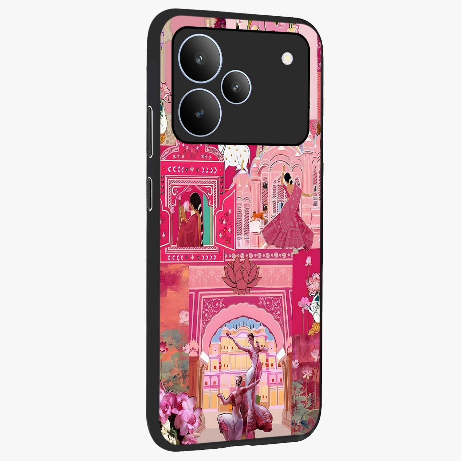 Pink Palace Muse Glass Case upright view showcasing artistic palace artwork with graceful royal theme.