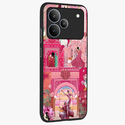 Pink Palace Muse Glass Case upright view showcasing artistic palace artwork with graceful royal theme.