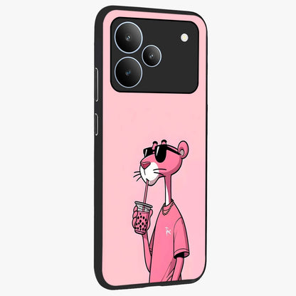 Pink Panther Glass Case upright view showcasing fun animated artwork with stylish retro cartoon theme.