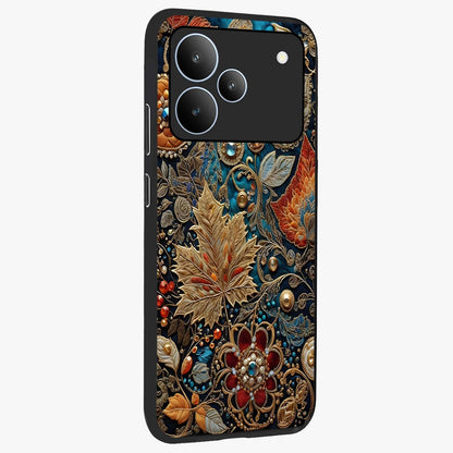 Royal Jewel Garden Glass Case upright view showcasing rich floral artwork with luxurious garden theme.