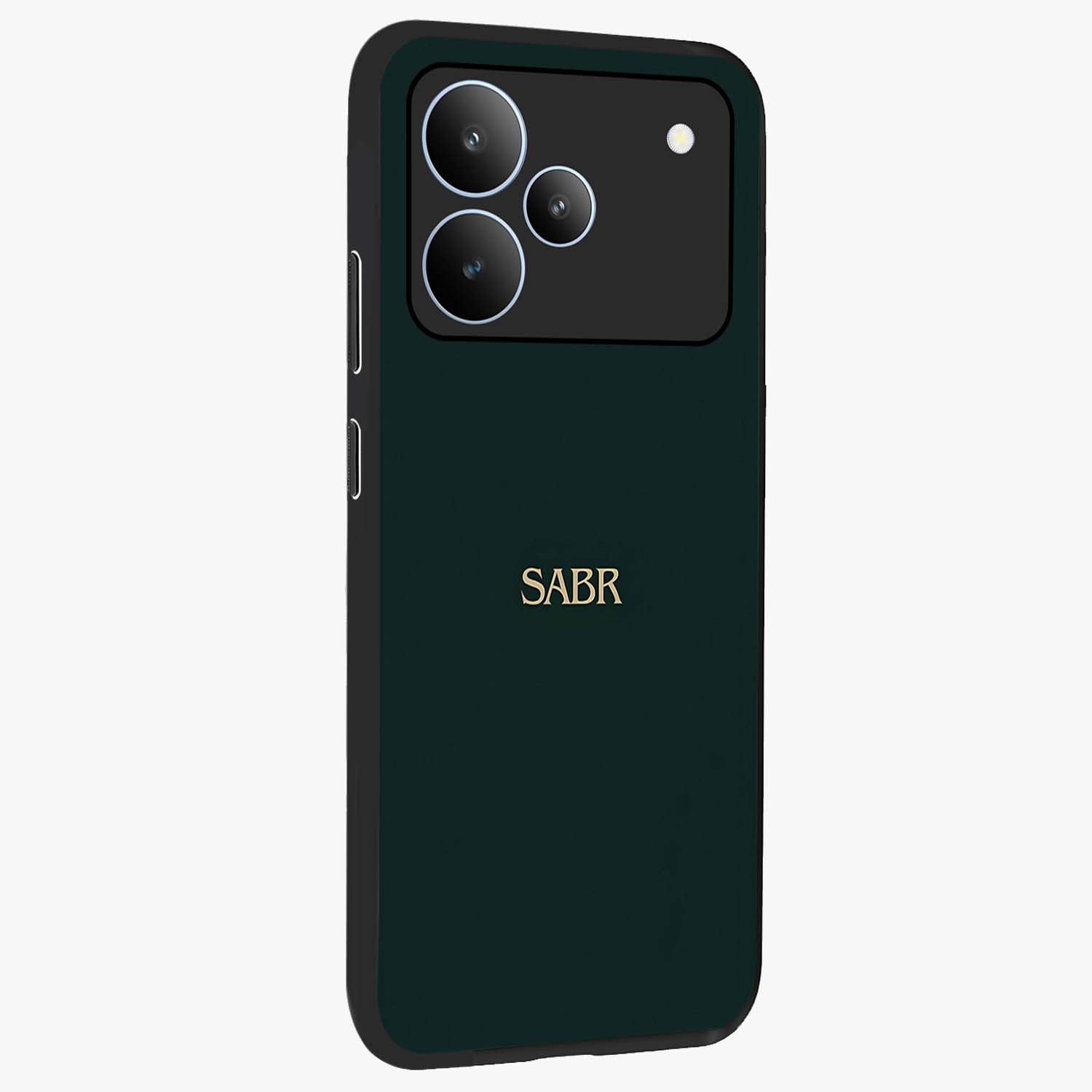 Sabr Minimal Patience Glass Case upright view showcasing calm minimalist artwork with motivational patience theme.