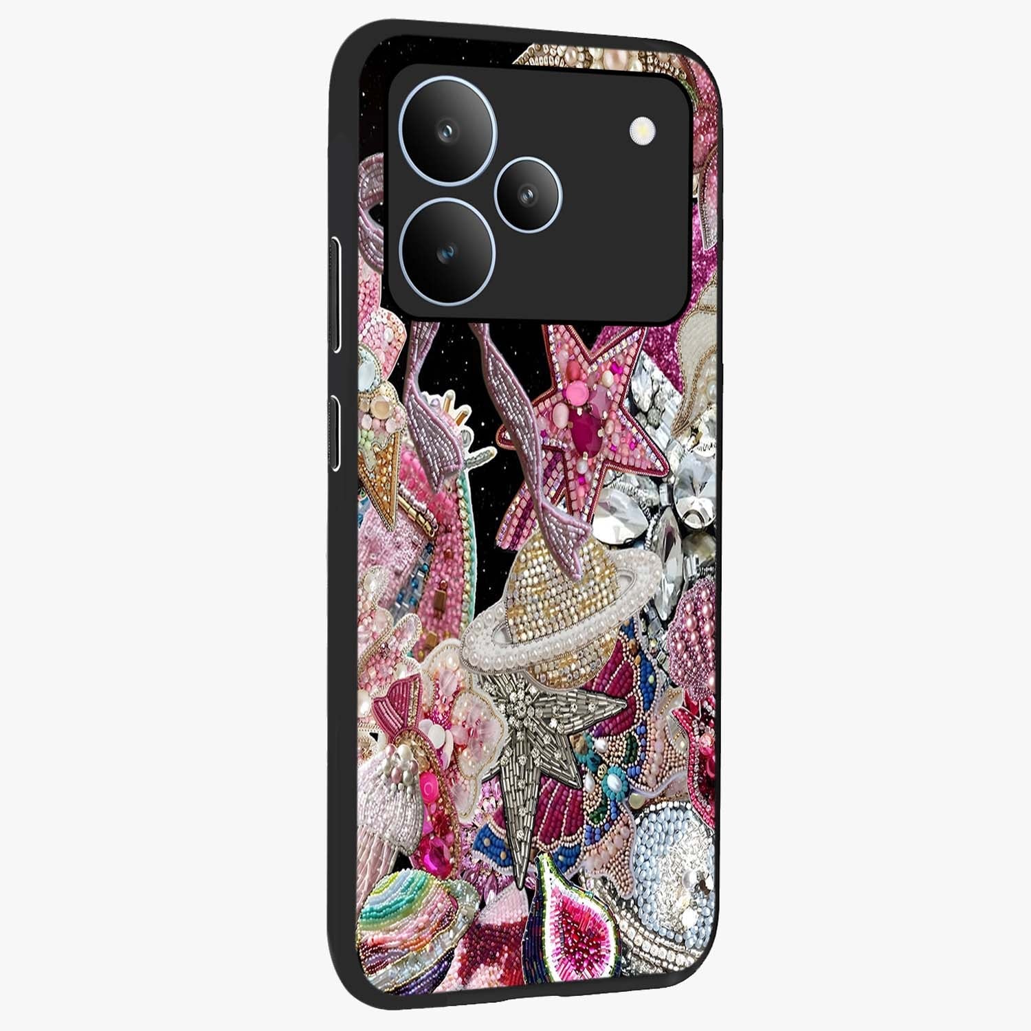 Starlit Jewel Dream Glass Case upright view showcasing radiant star inspired artwork with magical night theme.