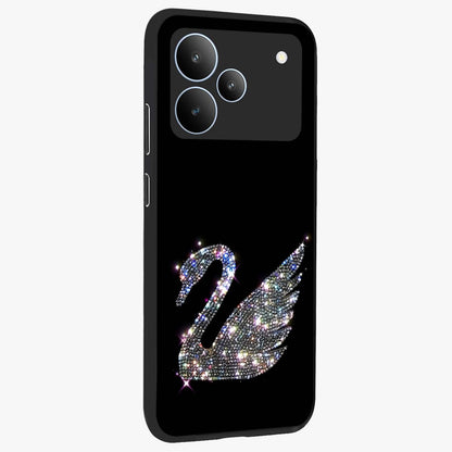 Starlit Swan Grace Glass Case upright view showcasing beautiful swan artwork with peaceful night themed design.