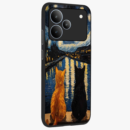 Starry River Cats Glass Case upright view showcasing adorable cat artwork with magical river and stars theme.