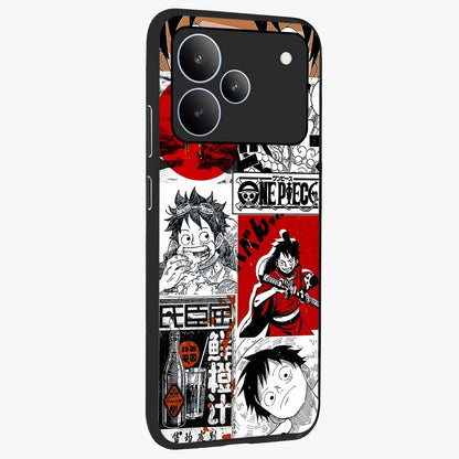 Strawhat Chaos Panels Glass Case upright view showcasing energetic anime artwork with bold adventure theme.